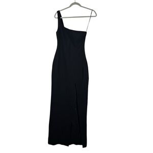 Likely Camden Black‎ One Shoulder Large Slit Fitted Maxi Dress Women's 2 NEW